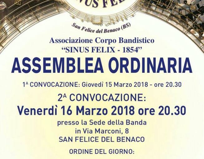 Convocazione ASSEMBLEA ORDINARIA